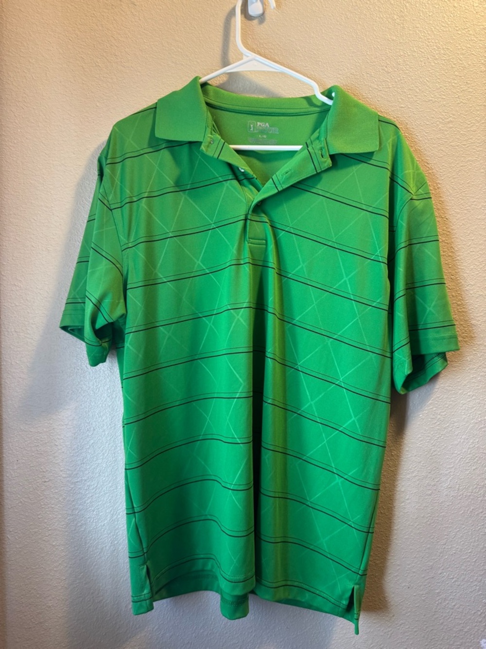 PGA Tour Bright Green Men's Short-Sleeve Performance Polo